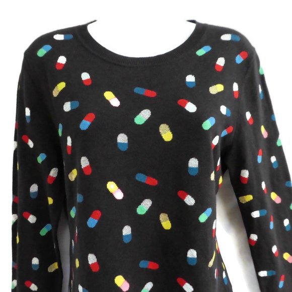 Replica Los Angeles Black Sweater Crew Slim Novelty Chill Pill M - Picture 2 of 12